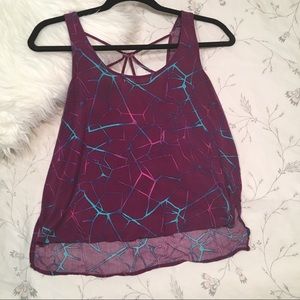Vibrant purple tank with fun back!